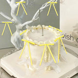 Yellow Bow Cake Topper Coquette Bows Cake Decorations Yellow Bows