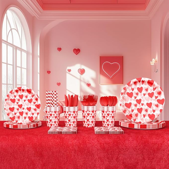 192pcs Valentine's Day Party Decorations Lovely Heart Valentines Day