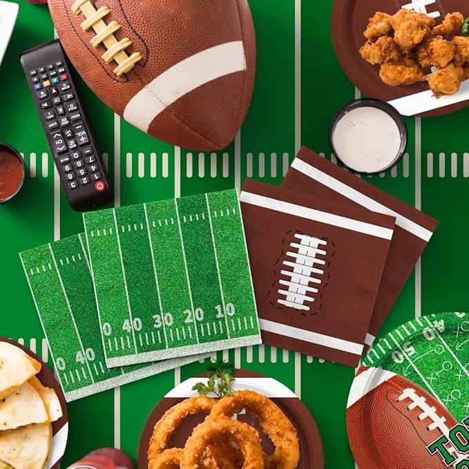 Football Party Supplies Kit Serve 24 Includes Dinner Plates