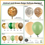 Jungle Safari Balloon Arch Garland Kit Sage Olive Green Brown Beige