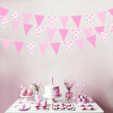 32Ft Coquette Bow Party Decorations Hot Pink Bow Pennant Banner Fabric