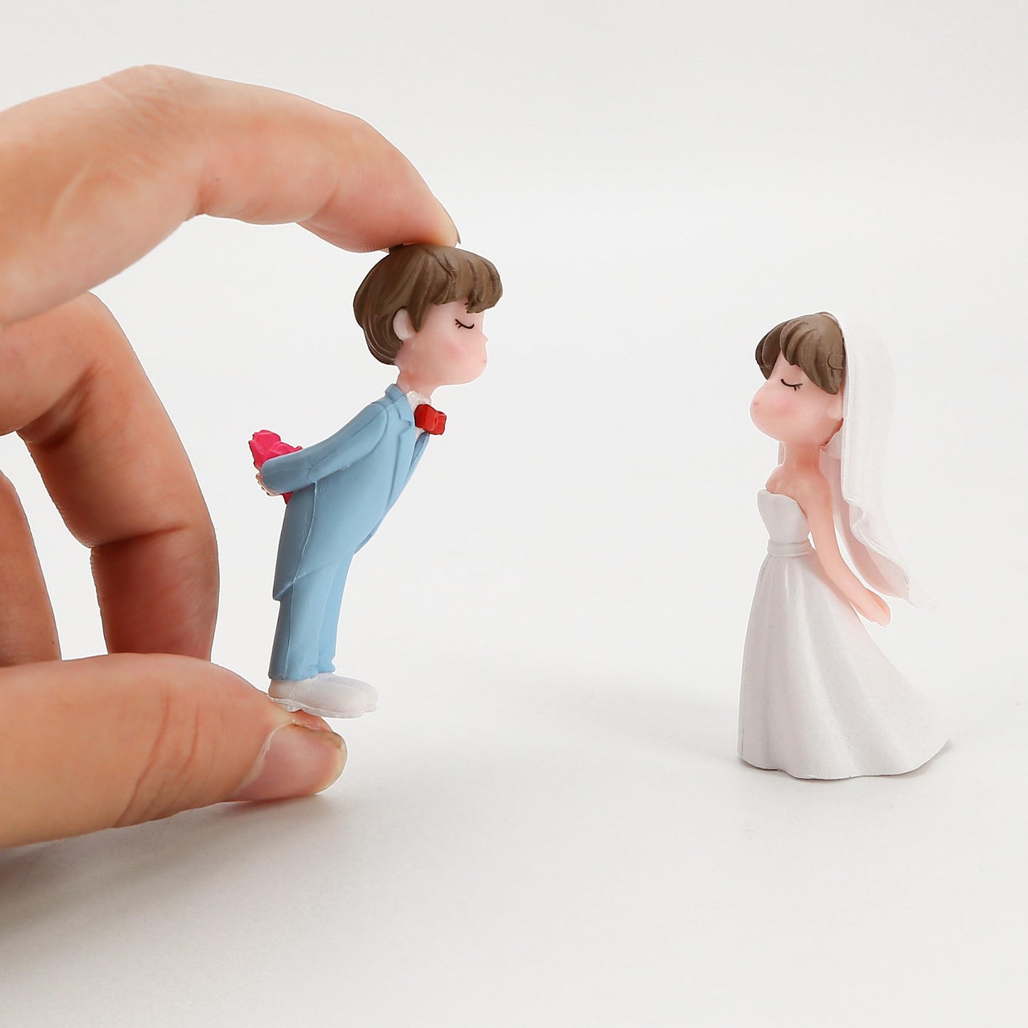 2.2" Wedding Cake Topper Bride Groom, Resin Couple Statue Decorative