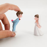 2.2" Wedding Cake Topper Bride Groom, Resin Couple Statue Decorative