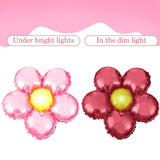 Charnoel 12 Pcs Light Pink Flower Balloon Huge Aluminum Foil Pastel