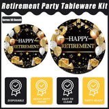 200 Pcs Retirement Party Plates and Napkins Set Happy Retirement