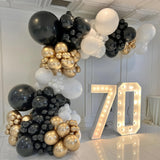 145pcs Black Balloons Different Sizes 18" 12" 10" 5" Black Latex