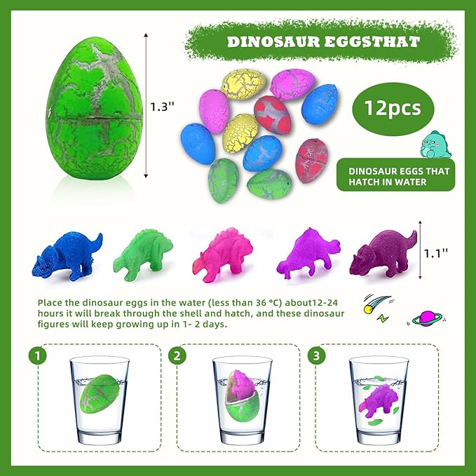 144 Pcs Dinosaur Party Favors for 12 Kids Dino Birthday Party