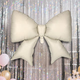 4Pcs Giant Bow Balloons, 97.5cm/38in Big Elegant Coquette Theme Cream