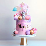 Pink Space Cake Toppers Outer Space Astronaut Rocket Stars