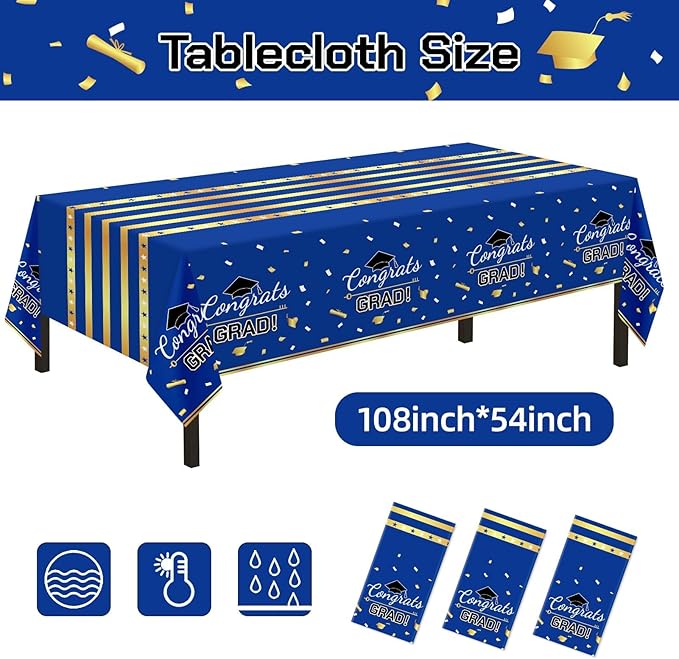 Childom 3 Pack Graduation Tablecloth,Graduation Decorations Class of #
