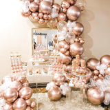 Metallic Rose Gold Balloons 20 pcs and PartyWoo Metallic Rose Gold