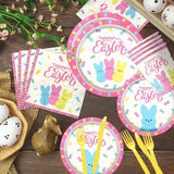 Easter Party Supplies 142Pcs Easter Party Plates Napkins Tablecloths