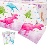 WERNNSAI Dinosaur Tablecloth - 2 Pack 54'' X 108'' Girl Dino Table