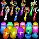 36 Pcs Prefilled Easter Eggs with Light up Finger Lights Toys Easter