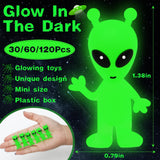 120 Pcs Mini Alien Figures Glow in The Dark, Small Luminous