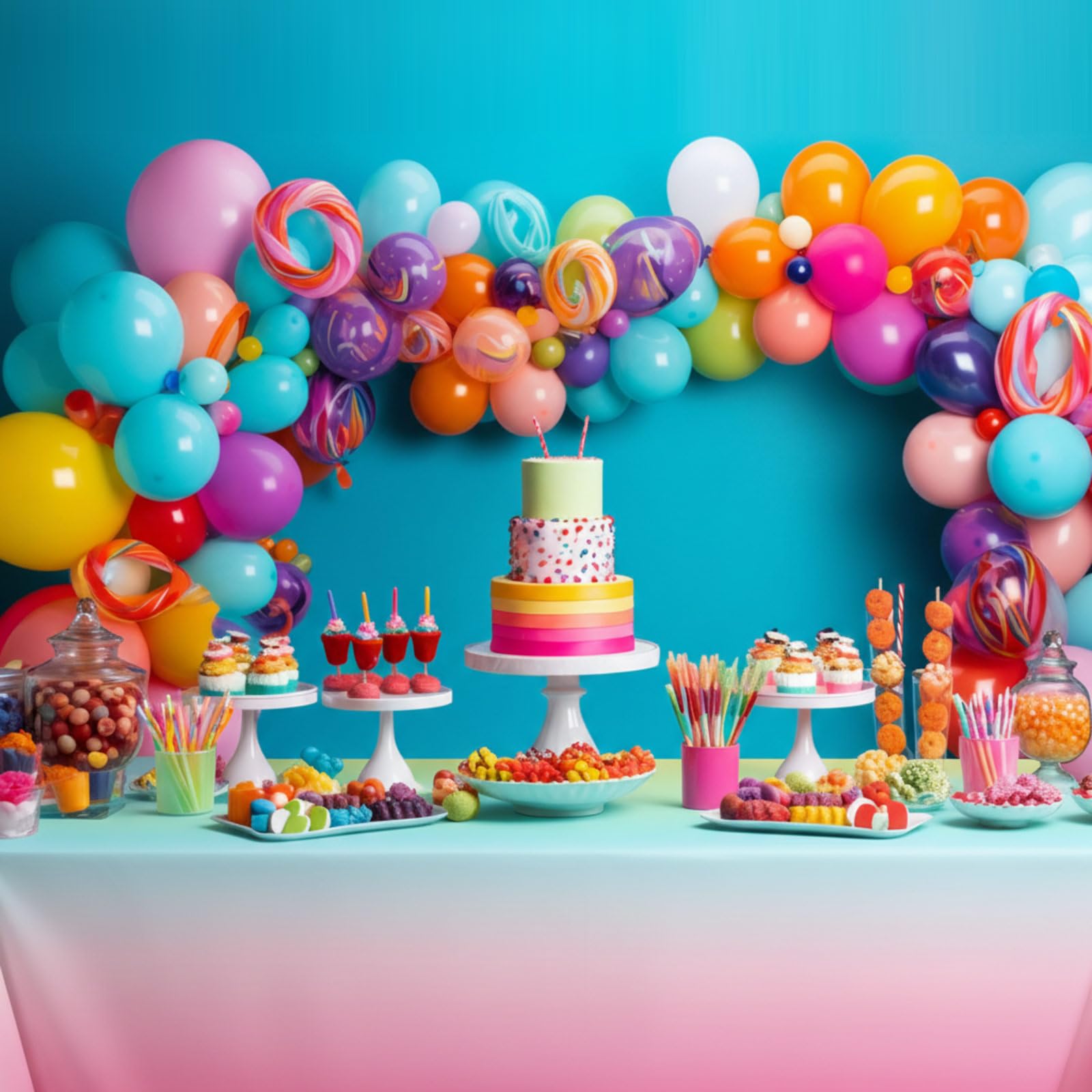 Riakrum Pastel Rainbow Tablecloths Plastic Tablecloth Rainbow Party