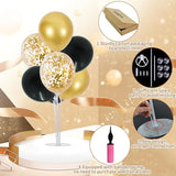 6 Set Balloon Centerpieces for Table Black Gold Balloon Stand Kit
