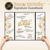 CosiCosi Black and Gold Birthday Decorations, Guest Sign-In Book
