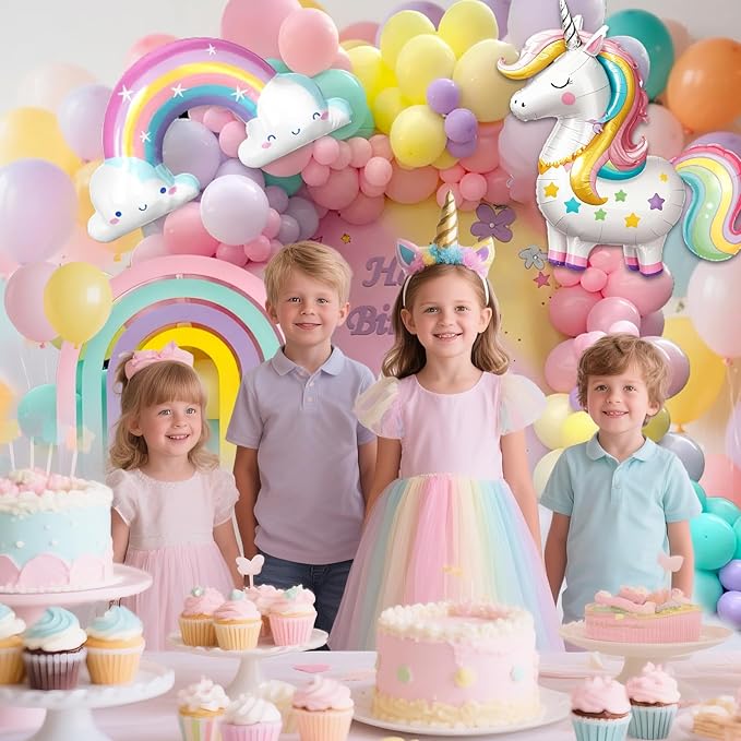 Pastel Unicorn Balloons Garland Arch Kit with Large Self designed