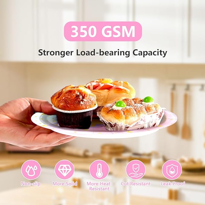 50Pcs Magical Pastel Unicorn Paper Plates 9 Pastel Rainbow Gold
