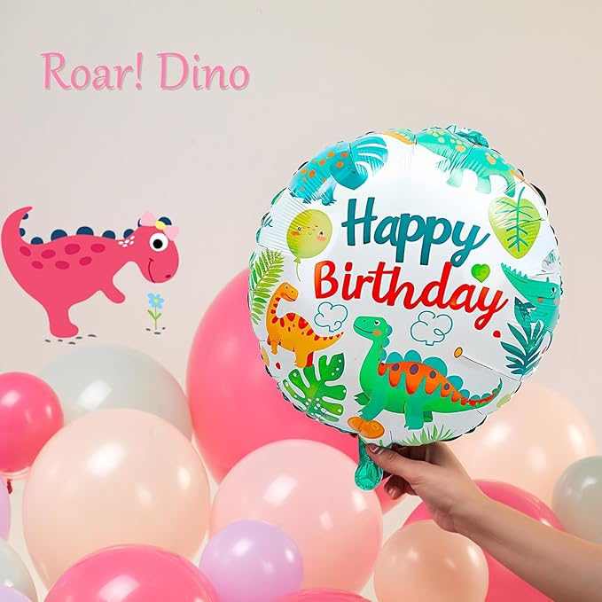 Pink Dinosaur balloon garland kit 150pcs Pastel Pink green Purple