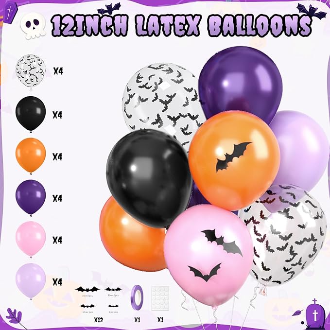 Purple Black Orange Party Decorations Set Halloween Decorations Kit