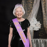 80th Birthday Decorations for Women Purple with 80th Birthday Sash