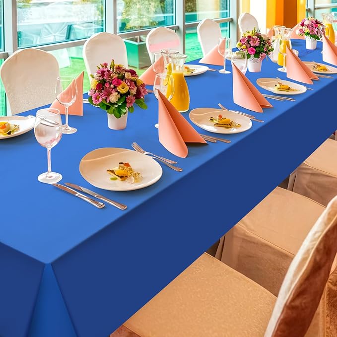 6Pcs Navy Blue Tablecloths,Disposable Plastic Tablecloth,Waterproof