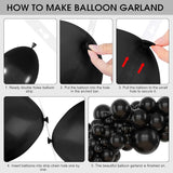 Amandir 153 Pcs Black Balloons Arch Garland Kit, Different Sizes 18