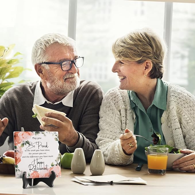Retirement Gifts for Women Men Best Ceramic Retirement Plaque Happy