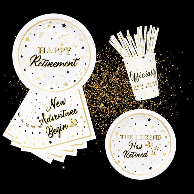 Retirement Party Supplies Decorations Happy Retirement Paper Plates