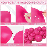 Amandir 153 Pcs Hot Pink Balloons Arch Garland Kit, Different Sizes