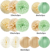 Sage Green Boho Party Decorations Paper Flowers Lanterns