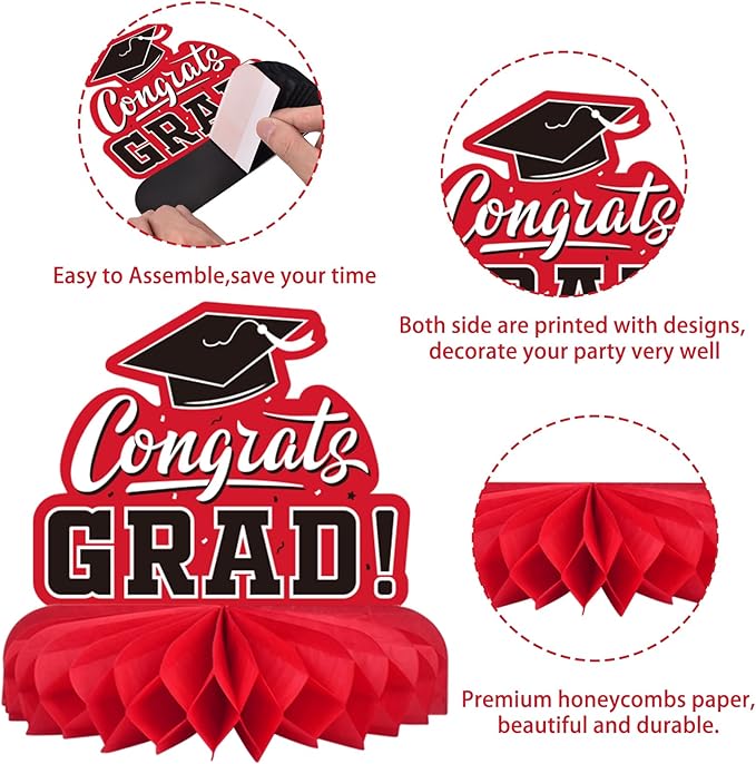 9PCS Graduation Decorations 2026 Congrats Grad Table Centerpiece