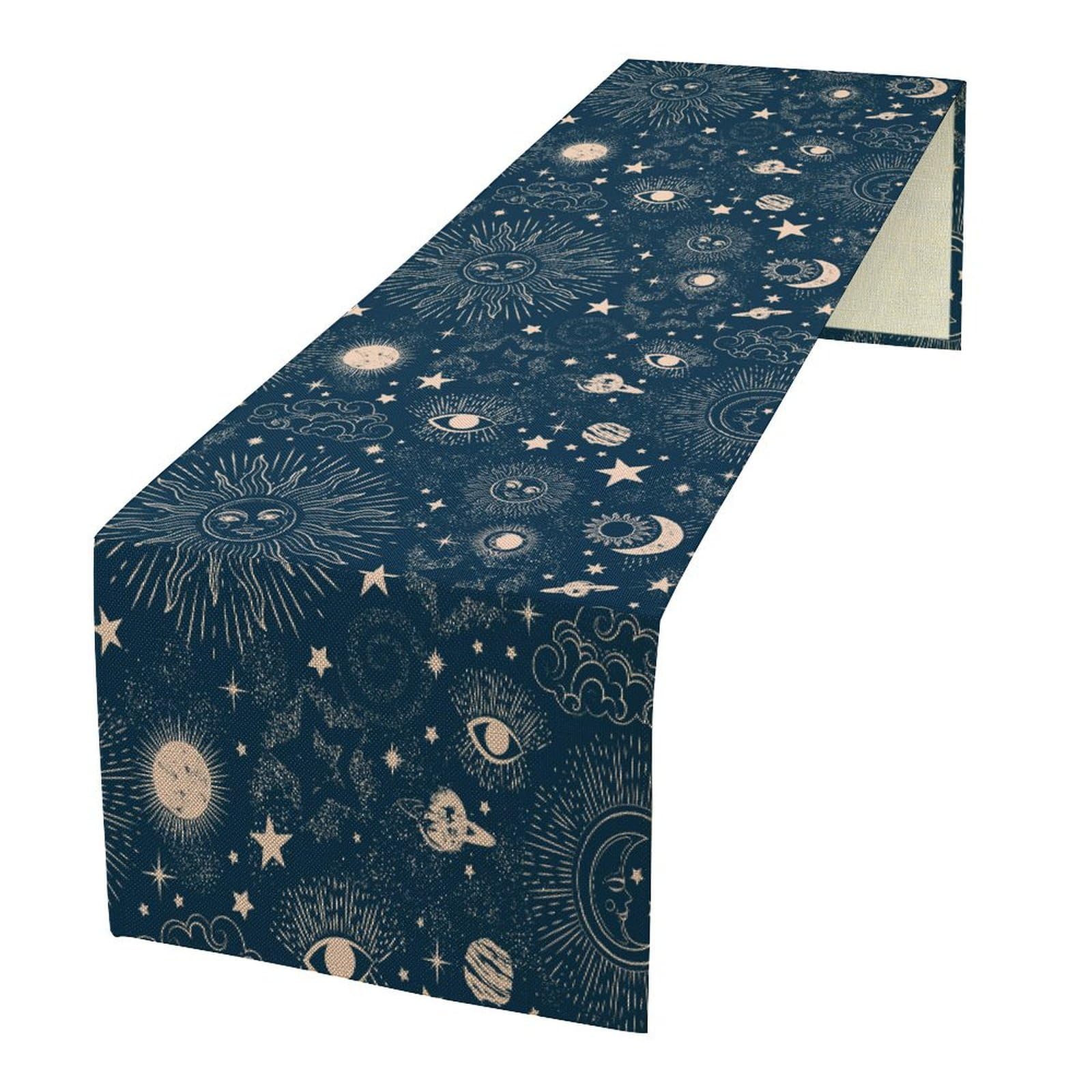 Sun Moon Table Runner, Zodiac Vintage My W13"x L108" Sun Moon