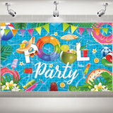 117Pcs Summer Pool Themed Happy Birthday Party Decorations Plates