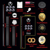 4 Set Black Gold Balloon Stand Kit for Birthday Decorations for 30th