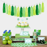 Green Party Decorations Tissue Pom Poms 23pcs St Patricks Day Paper