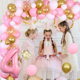 Four Ever a Princess Birthday Decorations Pink Gold Balloon Garland