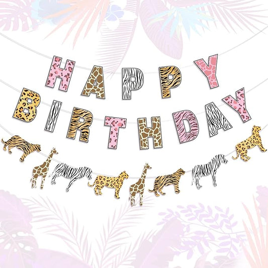 Safari Birthday Decorations Jungle Theme Party Supplies for Girl -