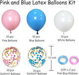 Pink & Blue Latex Balloon Set - 12 Inch Gender Reveal Balloon Pink