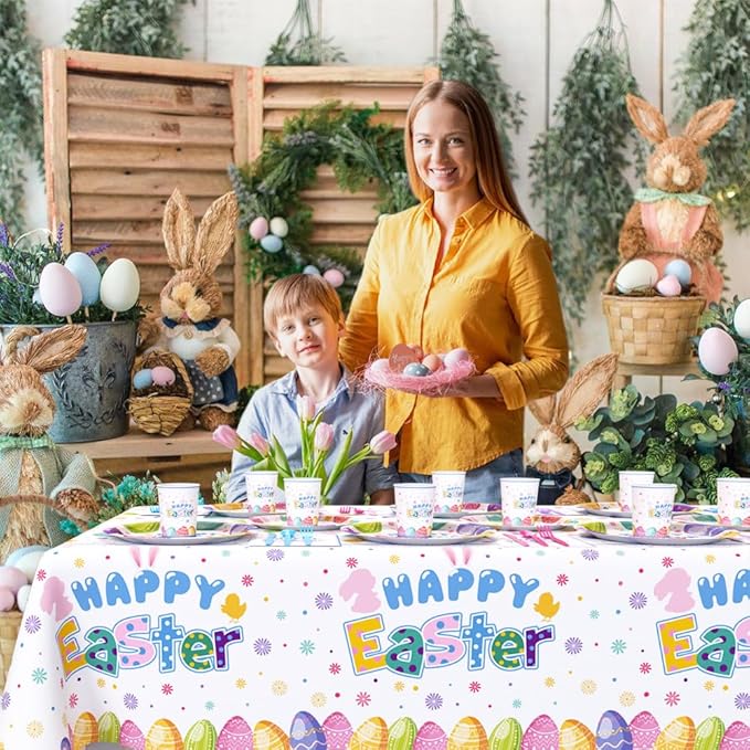 194 Pcs Easter Party Supplies Decorations Happy Easter Party Plates