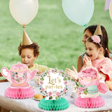 Liliful 12 Pcs Tea Party Decorations Floral Teapot Honeycomb