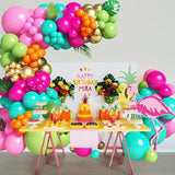 138pcs Flamingo Tropical Luau Balloons Arch Garland Kit Olive Green