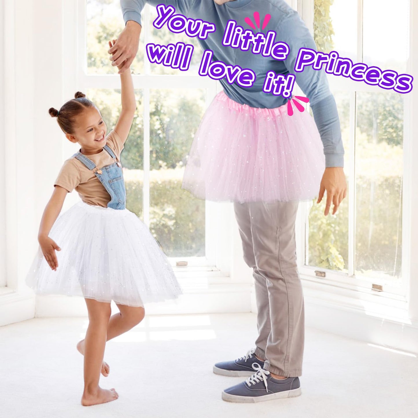 kilofly 6pc Pink Girls Ballet Tutu Kids Birthday Princess Party Favor