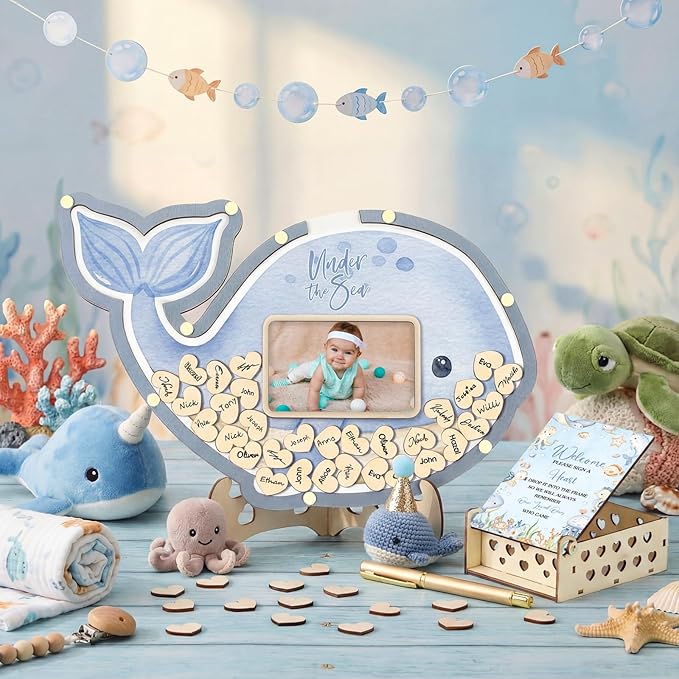 63 Pcs Under the Sea Baby Show Guest Book Alternatives Set Baby