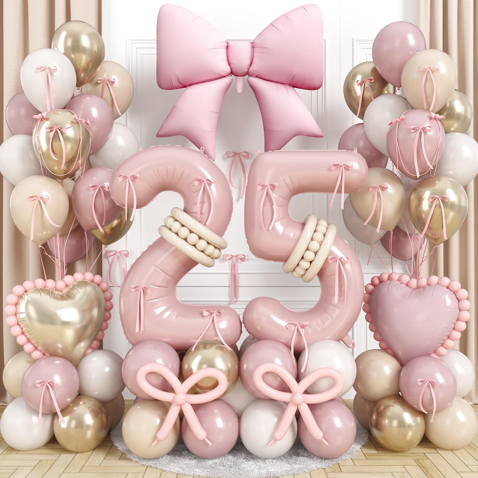 Pink 40 Inch Balloon Number 25 for 25th Birthday Decorations Women,