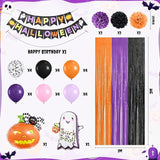 Purple Black Orange Party Decorations Set Halloween Decorations Kit