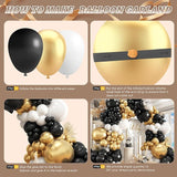 412Pcs Black and Gold Balloons 18 12 10 5 Inch Different Size Black