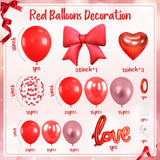 Red Balloons Arch Kit, Metallic Red Pearl Balloon Valentine Garland